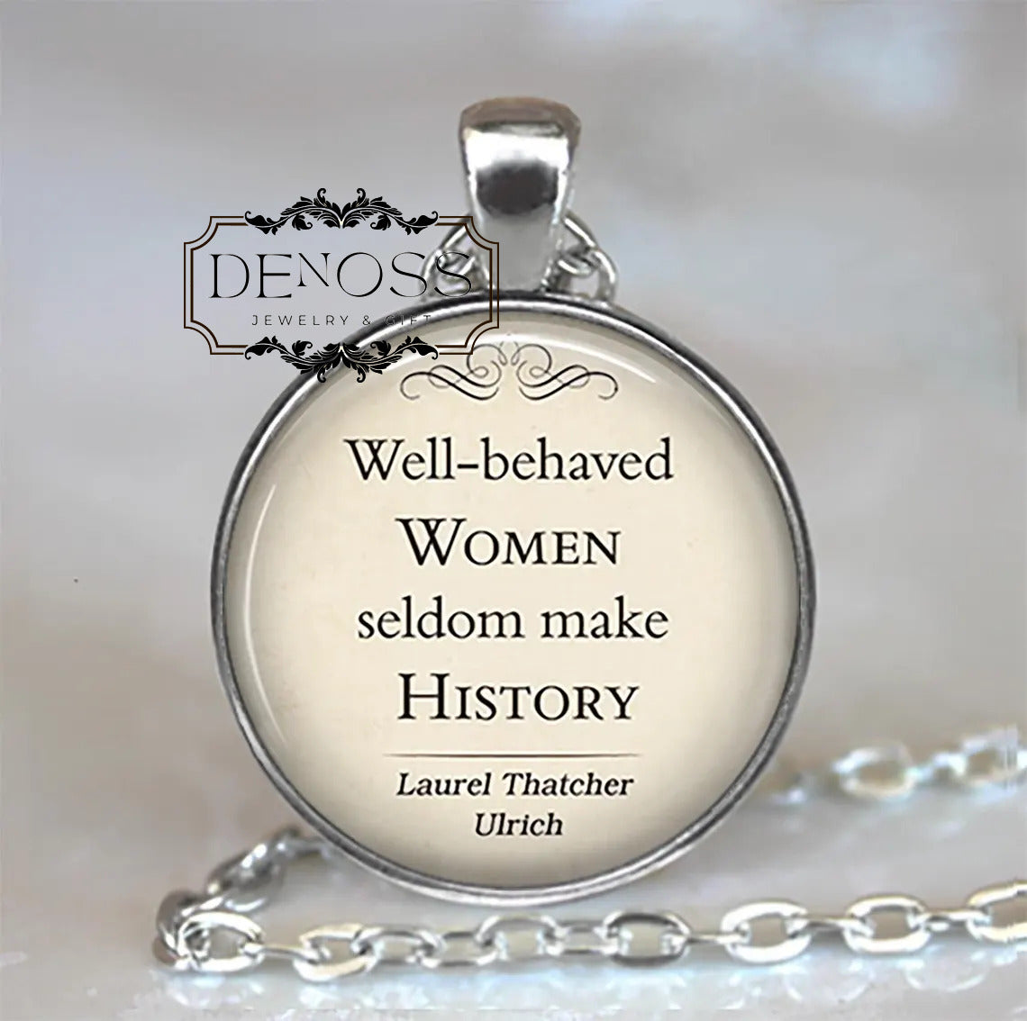 Well-behaved Women Seldom Make History quote necklace,quote jewelry,empowerment necklace