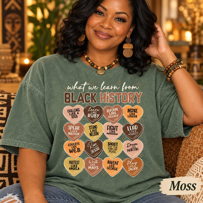 What We Learn From Black History T-Shirt, African American Leaders Stamp Shirt, Black History Month Tee, Cultural Awareness T-Shirt