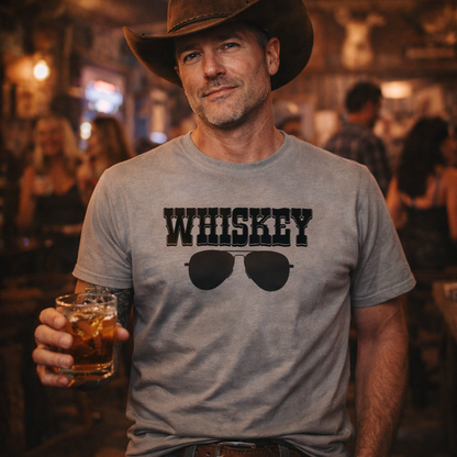Whiskey Glasses.Music Tshirt