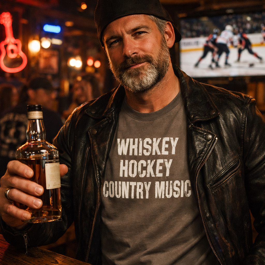Whiskey Hockey Country Hockey T-Shirt, Women's Hockey Shirt, Nashville Hockey Tee