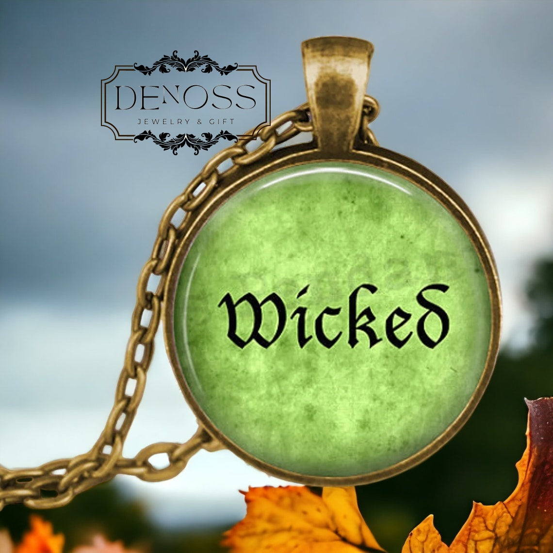Wicked Witch Pendant Necklace,Halloween Costume Jewelry
