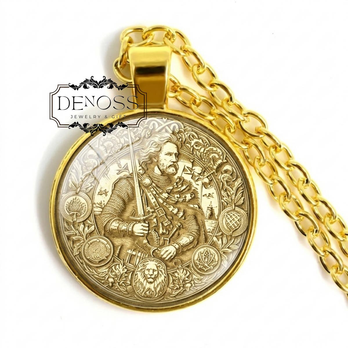 William Wallace Pendant Braveheart Necklace,Rebel Amulet,Freedom Symbol