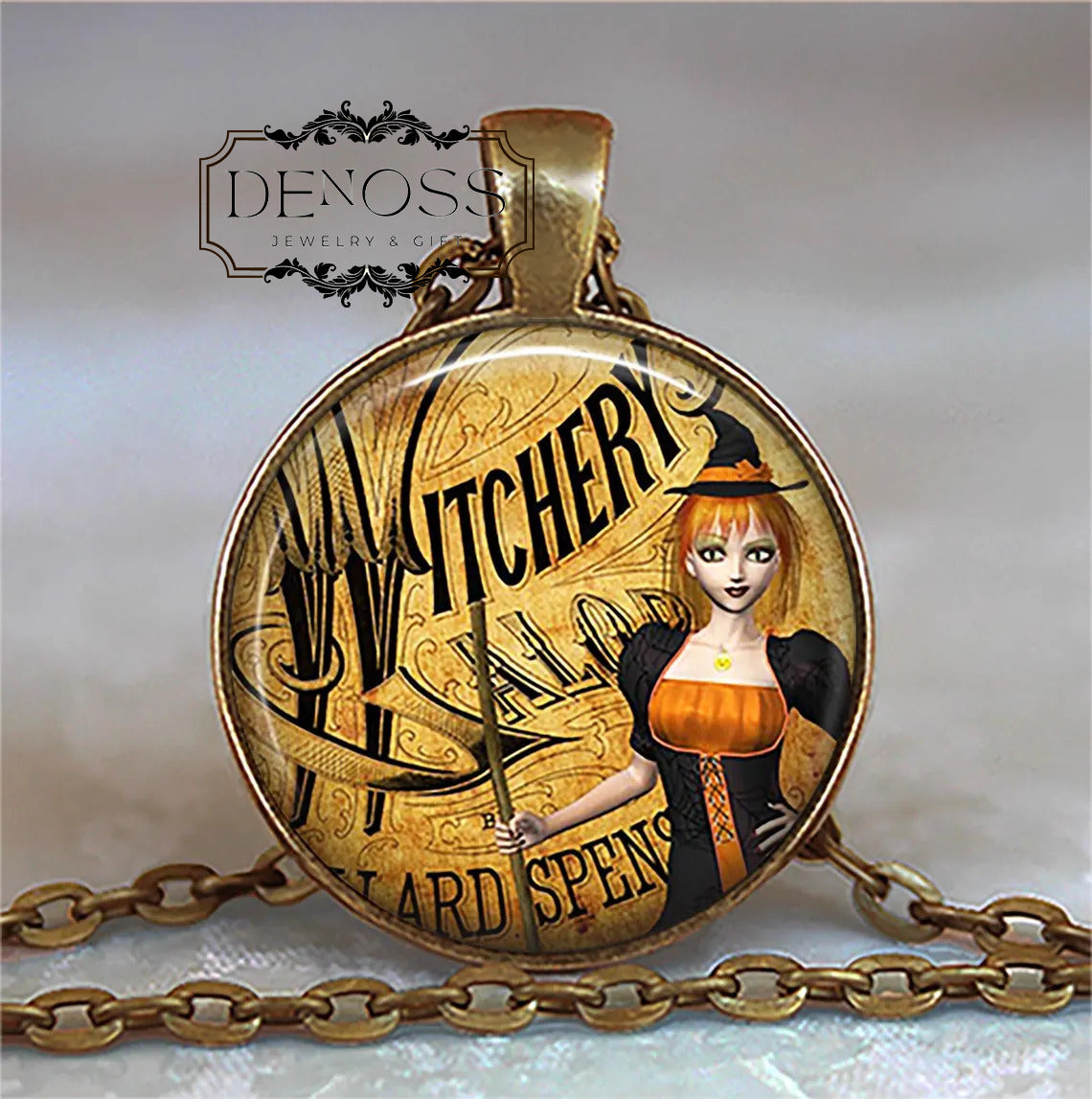 Witchery Witch necklace,witch jewelry,Halloween jewelry,Halloween gift,sexy witch