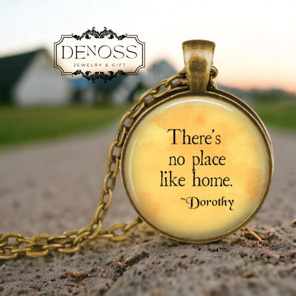 Wizard of Oz Pendant Necklace,Dorothy Quote,Ruby Slippers Charm