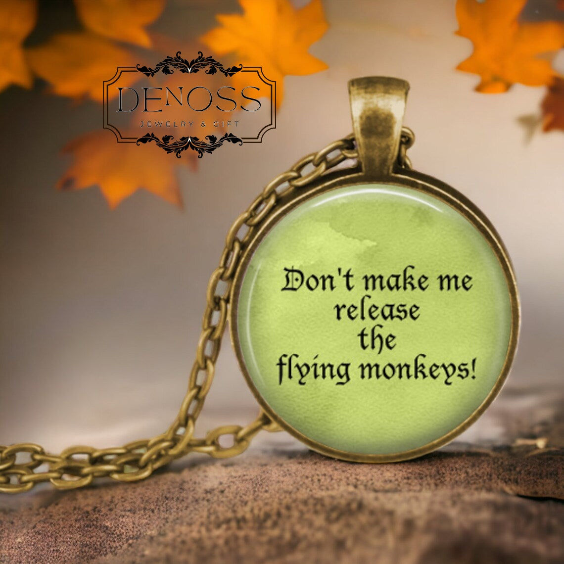 Wizard of Oz Pendant Necklace,Flying Monkey Charm,Book Lover Gift