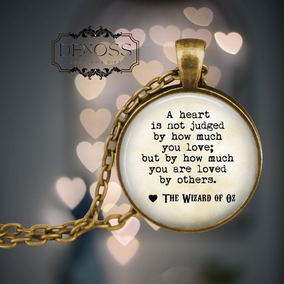 Wizard of Oz Quote Necklace,Tin Man Heart Saying