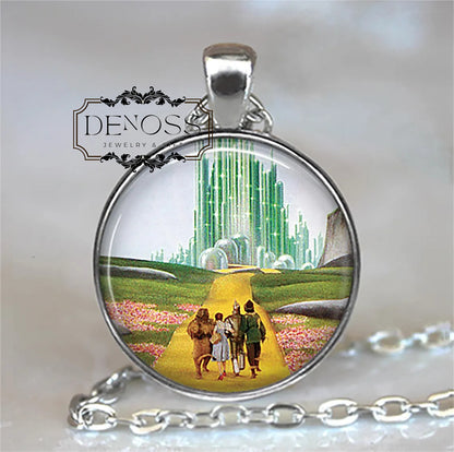 Yellow Brick Road necklace,Dorothy friendship gift,Emerald City Oz jewelry gift for traveler