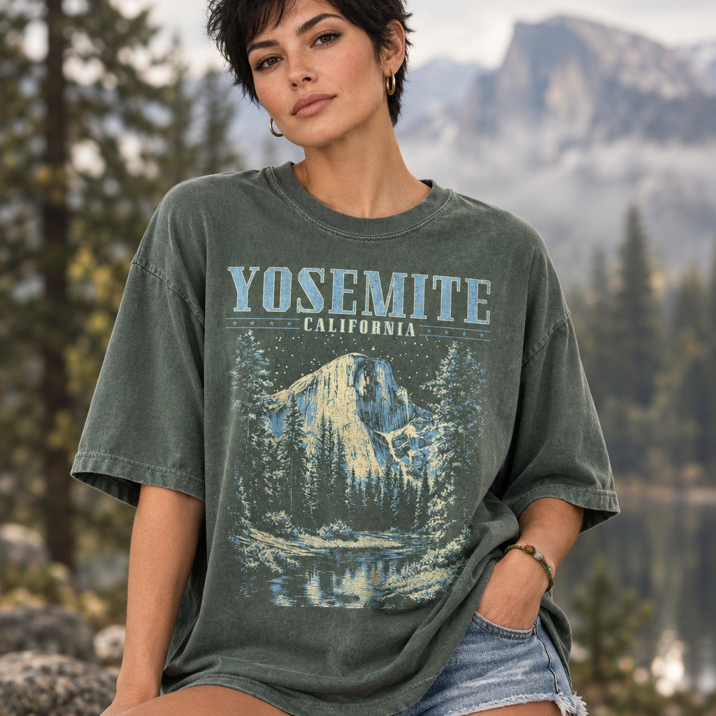 Yosemite Shirt, Retro Comfort Colors T-Shirt, California Tshirt, National Park Shirt, Nature Graphic Tee, Rock Climbing T Shirt