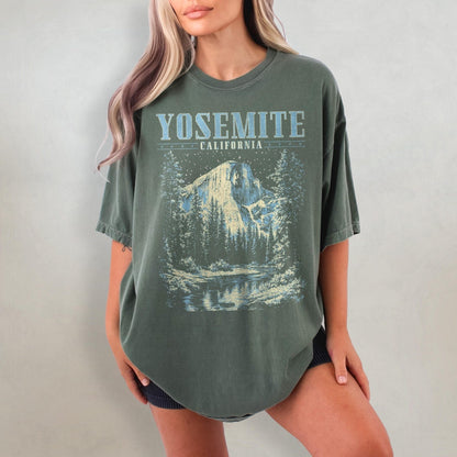 Yosemite Shirt, Retro Comfort Colors T-Shirt, California Tshirt, National Park Shirt, Nature Graphic Tee, Rock Climbing T Shirt