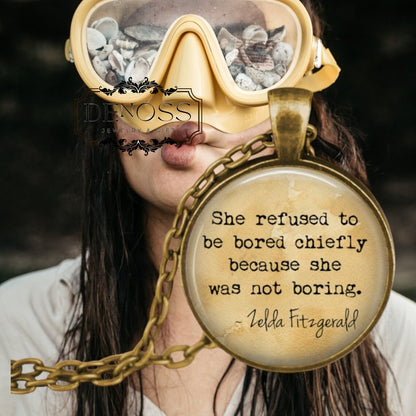 Zelda Fitzgerald Quote Necklace,Literary Jewelry,Lost Generation