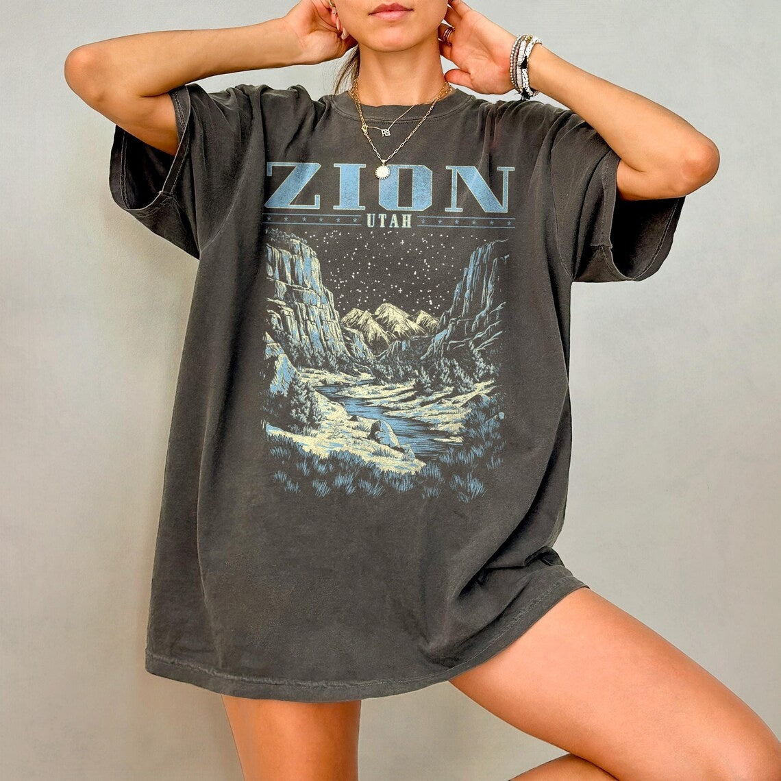 Zion National Park Shirt, Retro Comfort Colors T-Shirt, Aesthetic Hiking Utah Tshirt, National Park Shirt, Vacation Graphic Tee