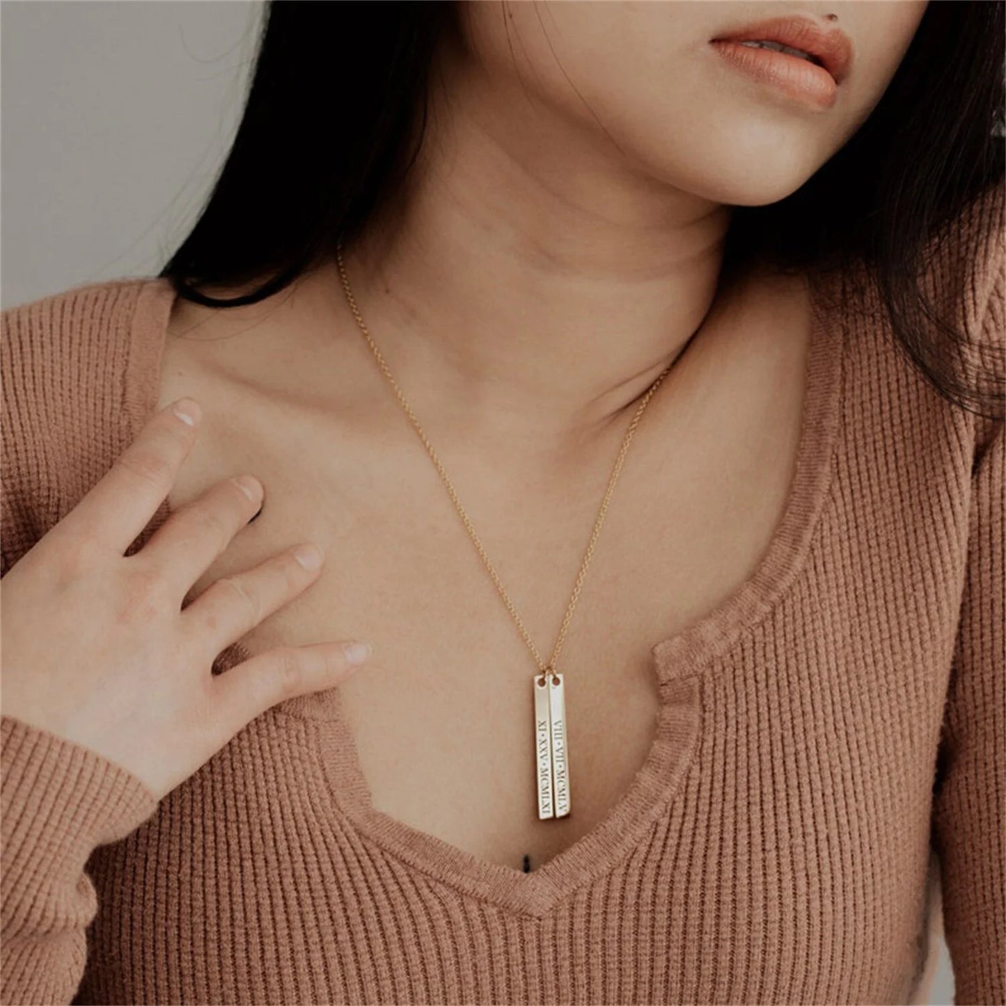 Personalized Engraved Name Bar Necklace