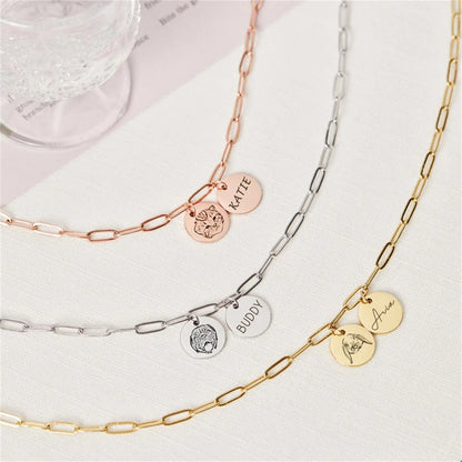 Custom Dog Portrait Necklace