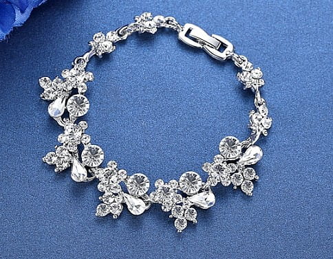 Silver plated floral women’s bracelet