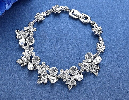 Silver plated floral women’s bracelet