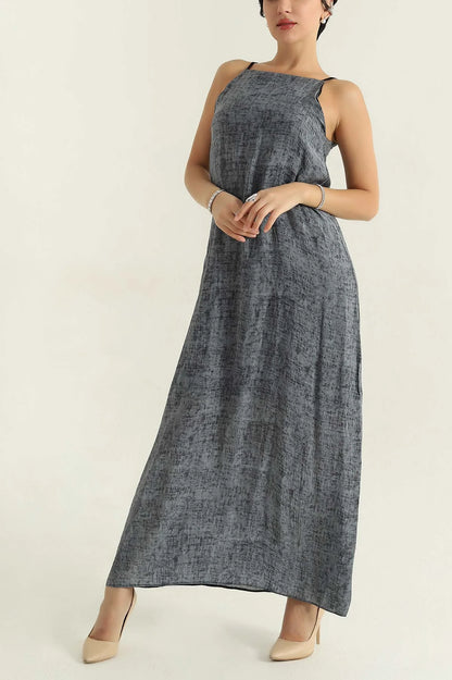 Anthracite Lined Strappy Woven Dress