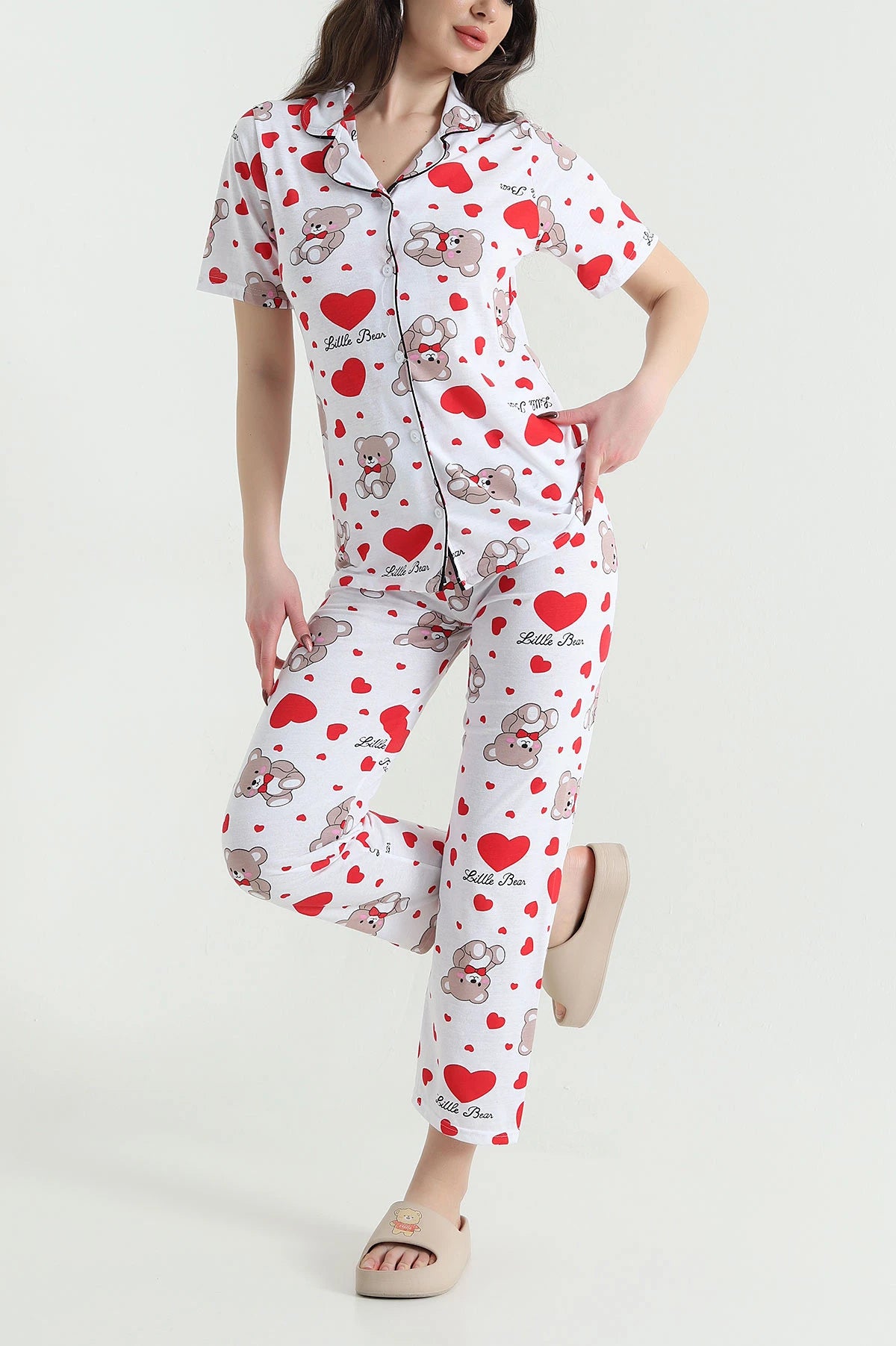 White Little Bear Supreme Women's Pajama Set - Denoss