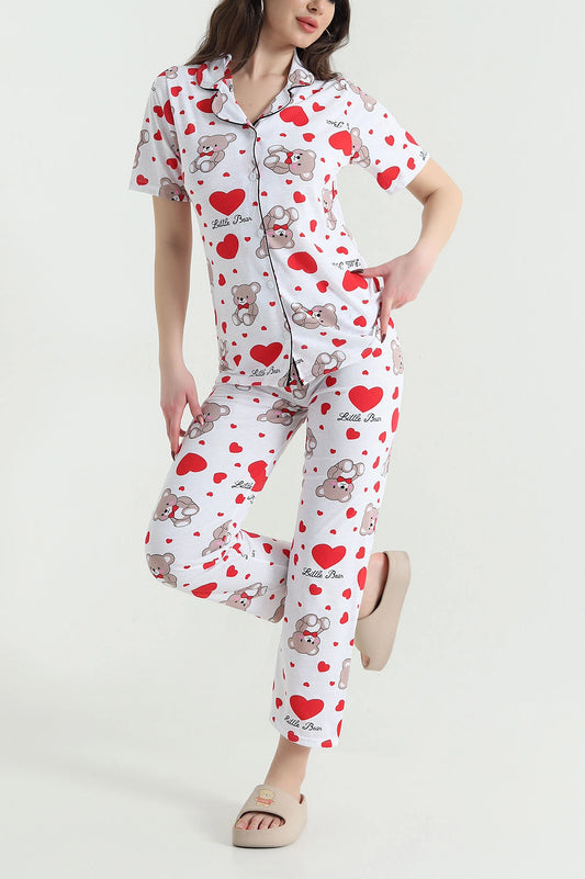 White Little Bear Supreme Women's Pajama Set - Denoss