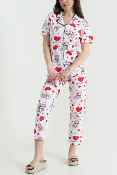 White Little Bear Supreme Women's Pajama Set - Denoss