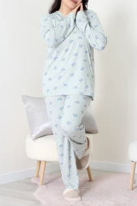 Modal Plus Size Mint Pajama Set - Denoss
