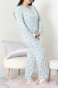 Modal Plus Size Mint Pajama Set - Denoss