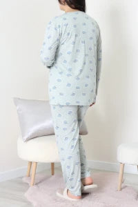 Modal Plus Size Mint Pajama Set - Denoss