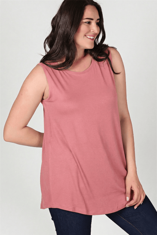 Sleevess Plus Size Basic Pudra Blouse