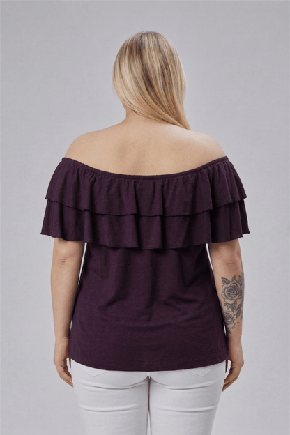 Plum Plus Size Madonna Neck Viscose Blouse