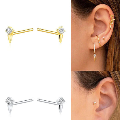 1 Piece Dainty & Tiny CZ Spike Stud Earrings