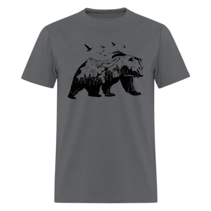 Bear TShirt Men,Bear and Compass ,Fishing Tshirts Adventure ,Traveler Camper unisex T shirts