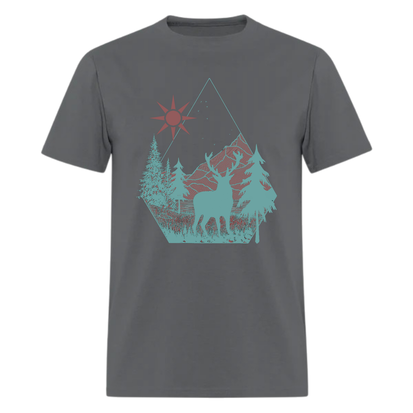 Elk Mountain t shirt Forest,pop art deer,Groomsmen Adventure ,Traveler Camper unisex T shirts
