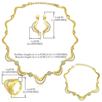 Geometric stylish design gold plated women’s jewelry set