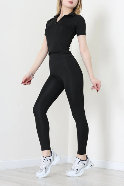 Black Short Sleeve Double Suit - Denoss