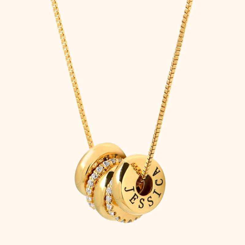 Personalized Engraved Family Name Crystal Charms