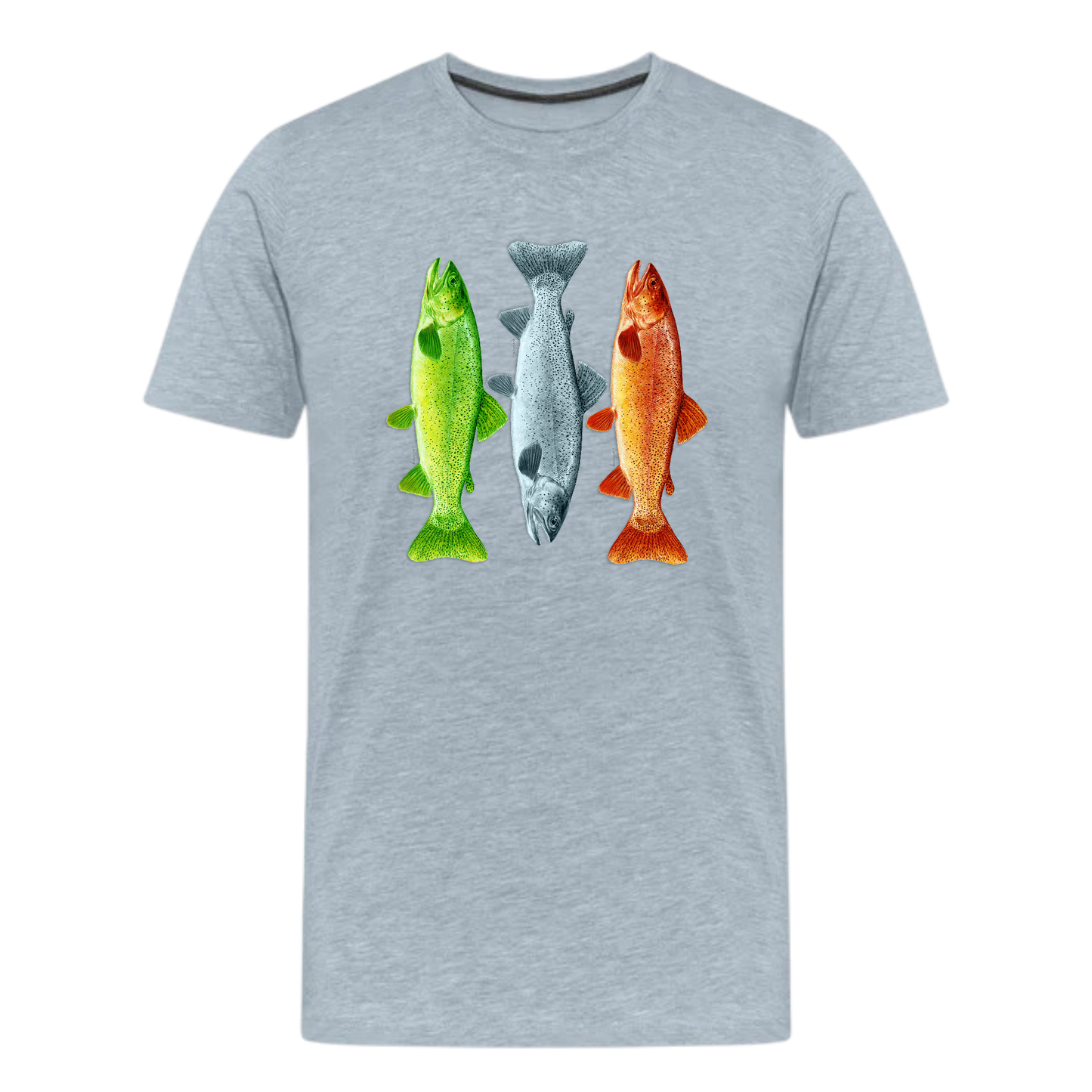 3 Fish Fishing T Shirt , Trout Fade, Fisherman ,Adventure , Camper, unisex T shirts