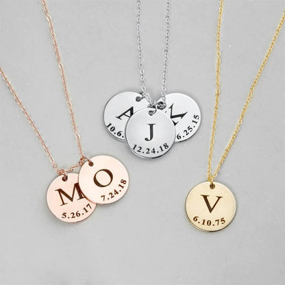 Initial Necklace Personalized coin necklace