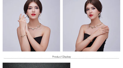 Geometric stylish design gold plated women’s jewelry set