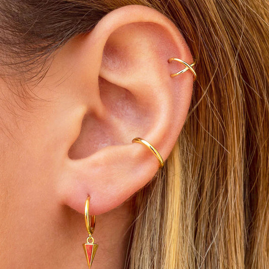 1 piece Tiny & Dainty Criss Cross Cartilage Ear Cuff Earrings
