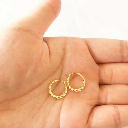Twist Hoop Earrings , Minimalist Earrings, Gold hoop Earrings