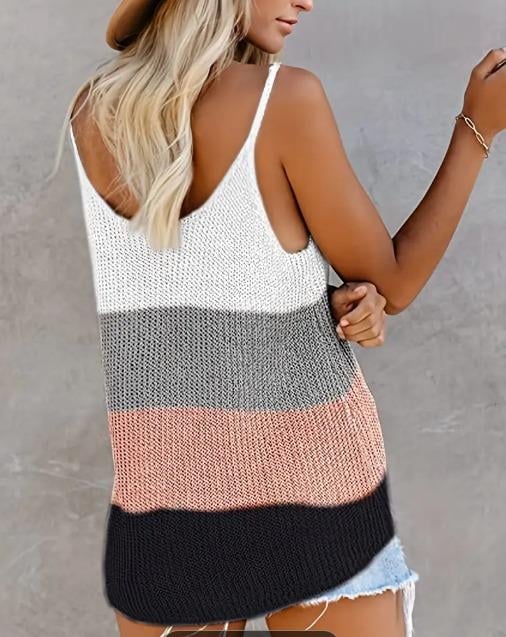 Women's Sleeveless Round Neck Loose Knit Blouse - Denoss