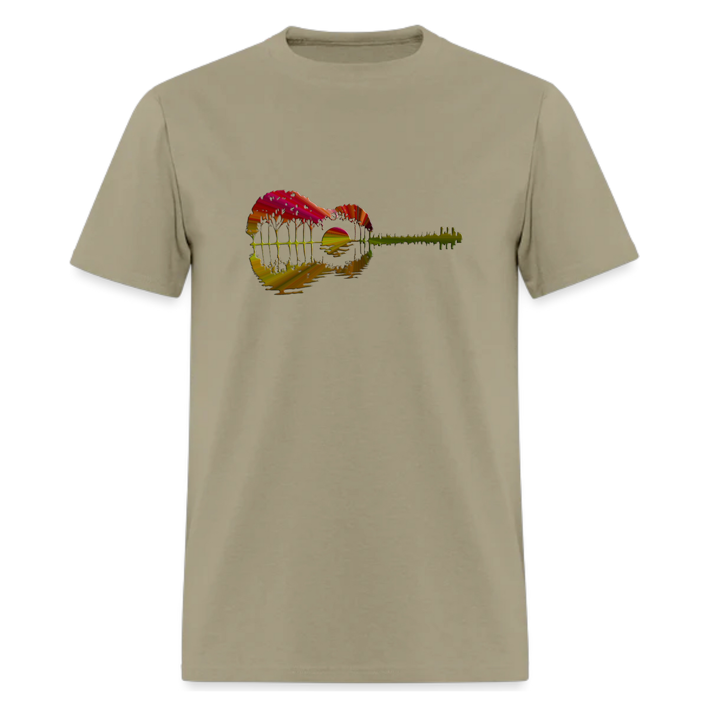 Jungle music guitar t shirt,forest tee, guitar reflection,Adventure ,Traveler ,Camper unisex T shirts