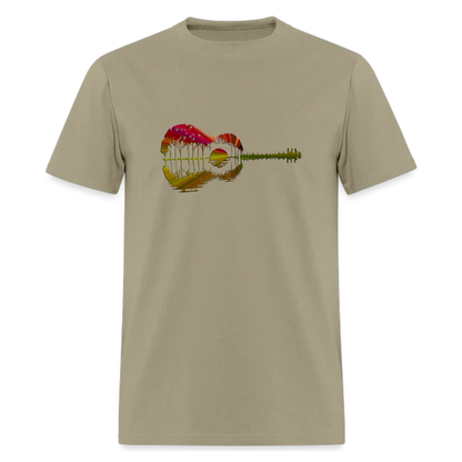 Jungle music guitar t shirt,forest tee, guitar reflection,Adventure ,Traveler ,Camper unisex T shirts
