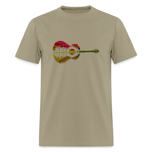 Jungle music guitar t shirt,forest tee, guitar reflection,Adventure ,Traveler ,Camper unisex T shirts