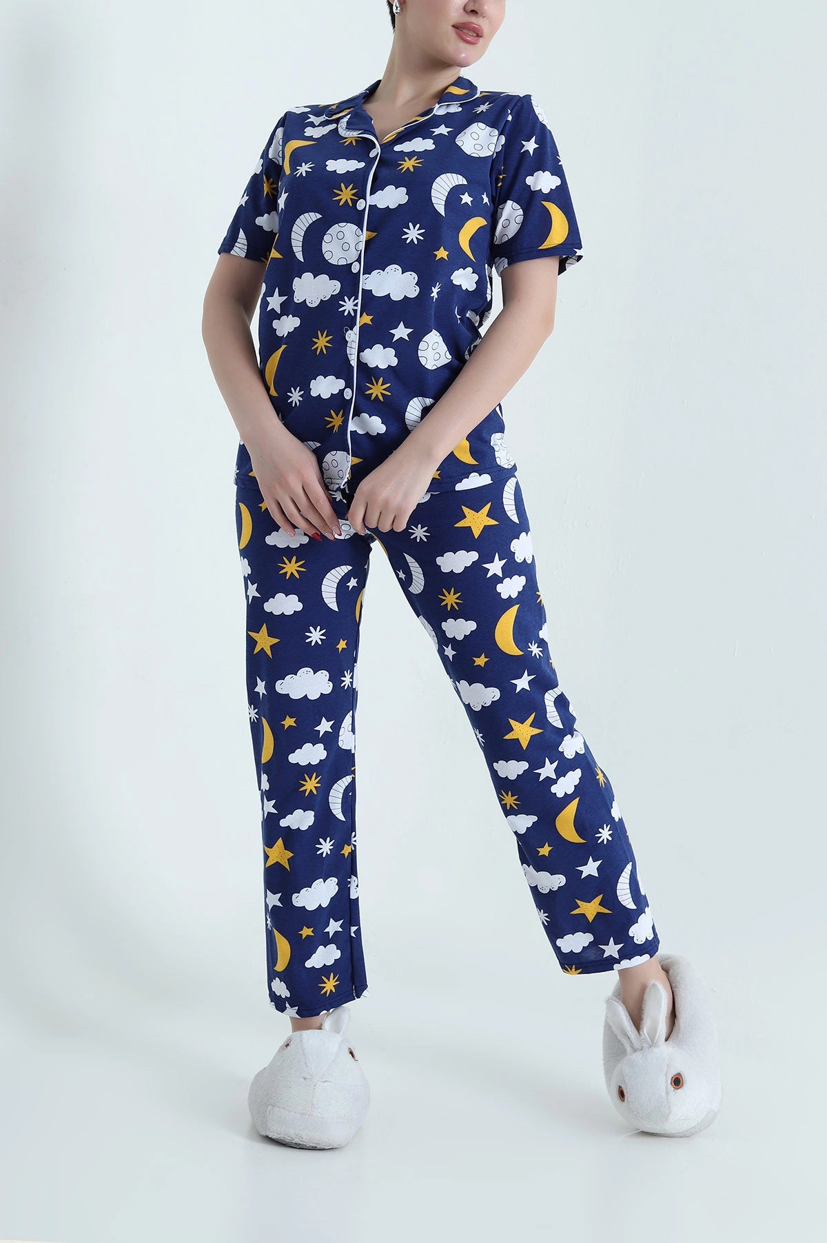 Navy Blue Supreme Women's Pajama Set - Denoss