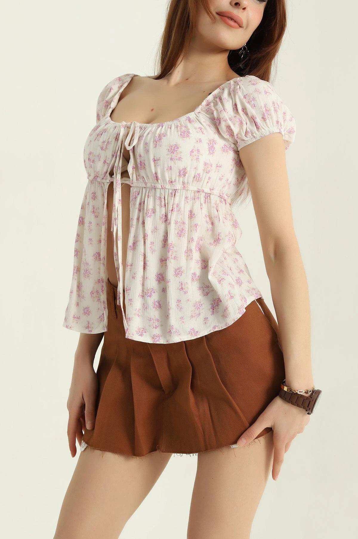 Lilac Patterned Madonna Collar - Denoss