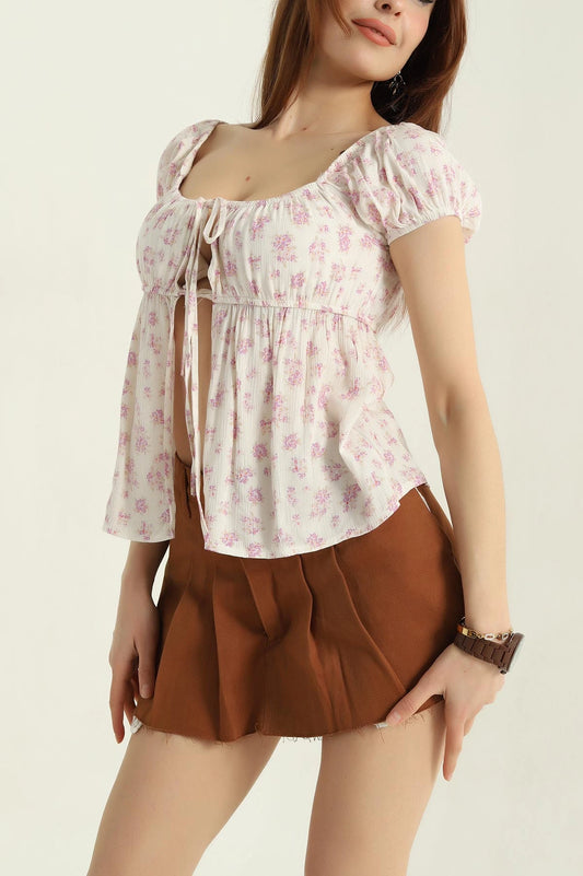 Lilac Patterned Madonna Collar - Denoss