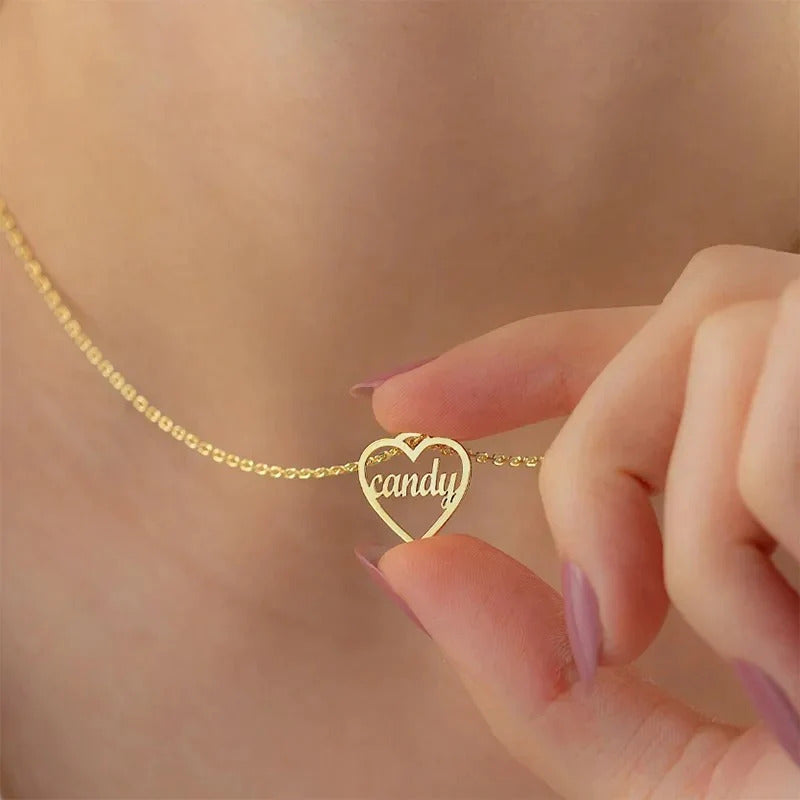 Custom Heart Name Necklace