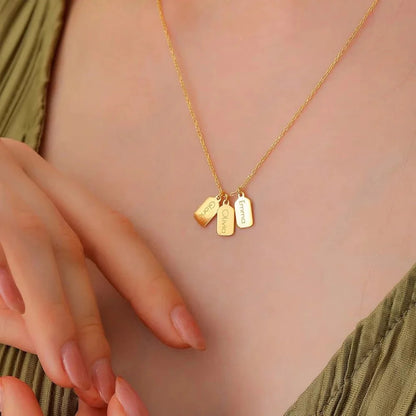 Dainty Custom Engraved Mini Bar Necklace - Denoss