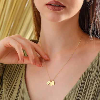 Dainty Custom Engraved Mini Bar Necklace - Denoss