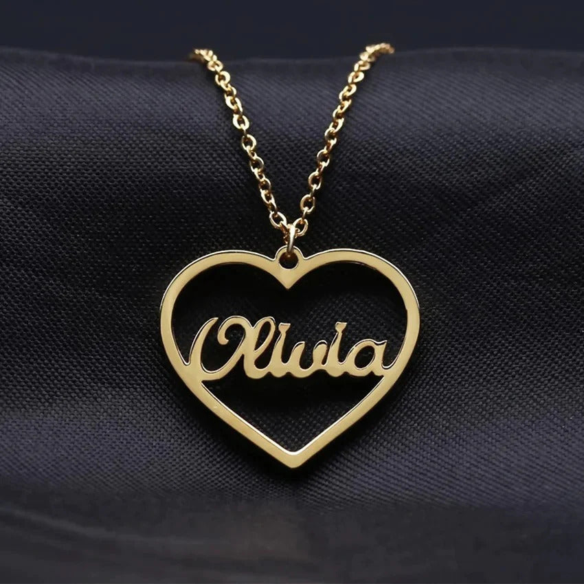 Custom Heart Name Necklace
